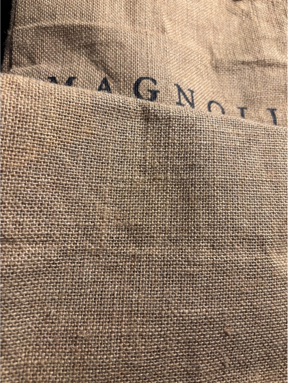 Magnolia Jute Market Tote Bag with Leather Handles - Picture 6 of 10